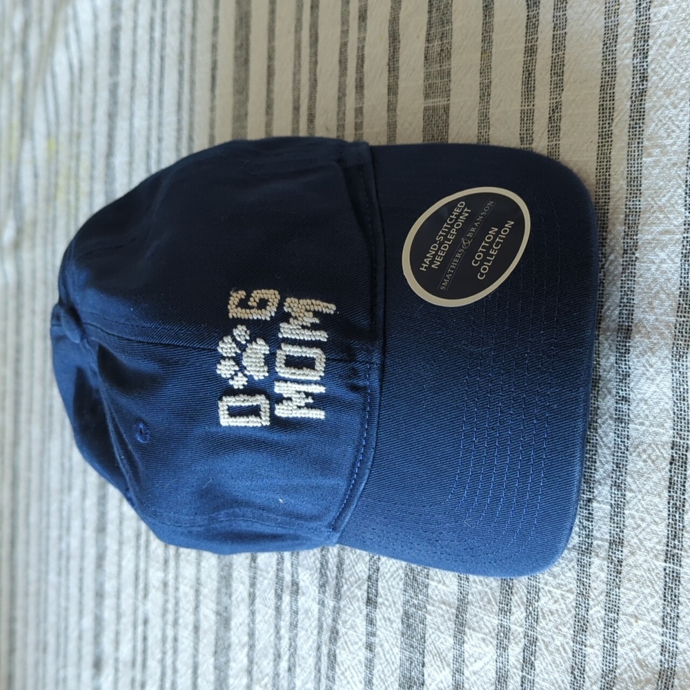 NWT Smathers & Branson needlepoint 'Dog Mom's navy hat